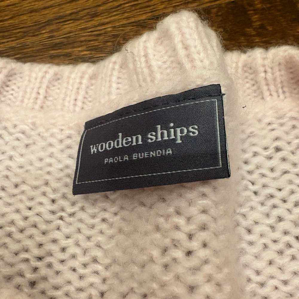 Wooden Ships Martini Crewneck Caprice Pink Sweater Women’s M/L - Picture 3 of 5